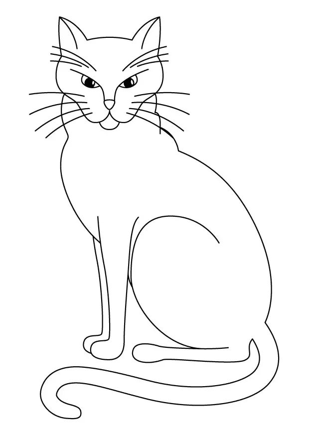 Çocuklar İçin Kedi Boyama Sayfaları 