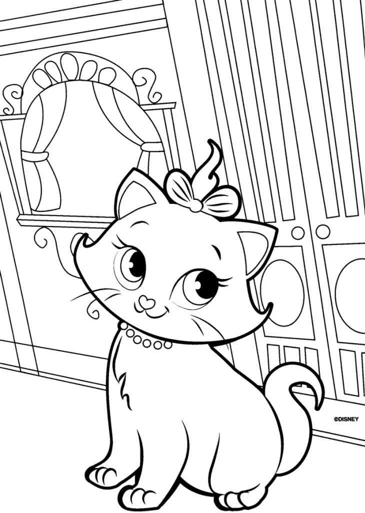 Çocuklar İçin Kedi Boyama Sayfaları 