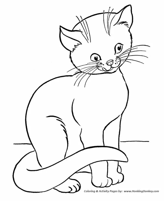 Çocuklar İçin Kedi Boyama Sayfaları 