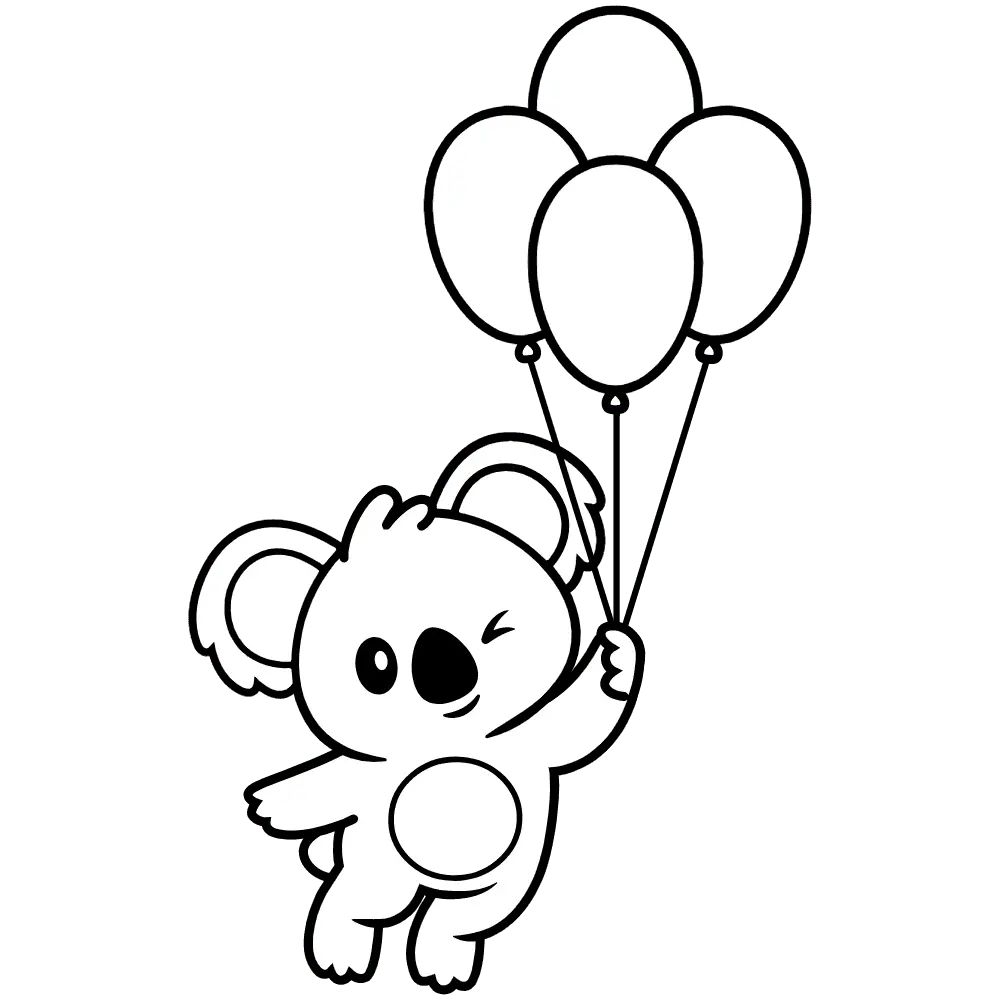 Çocuklar İçin Koala Boyama Sayfaları 