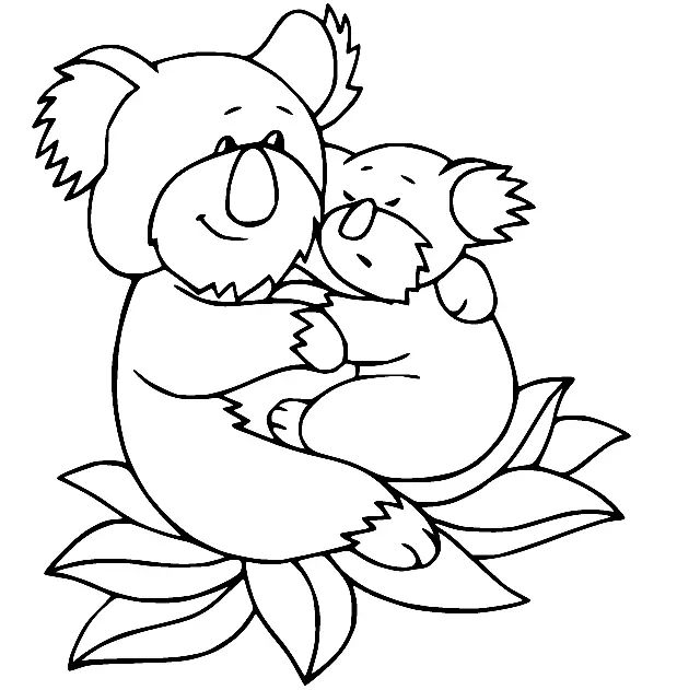 Çocuklar İçin Koala Boyama Sayfaları 