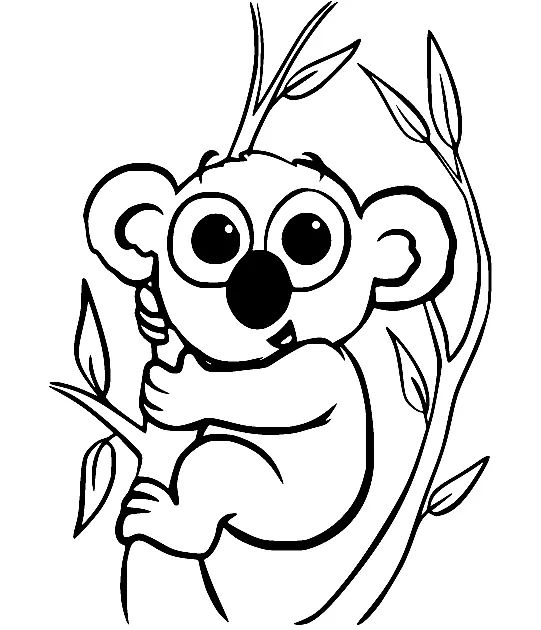 Çocuklar İçin Koala Boyama Sayfaları 