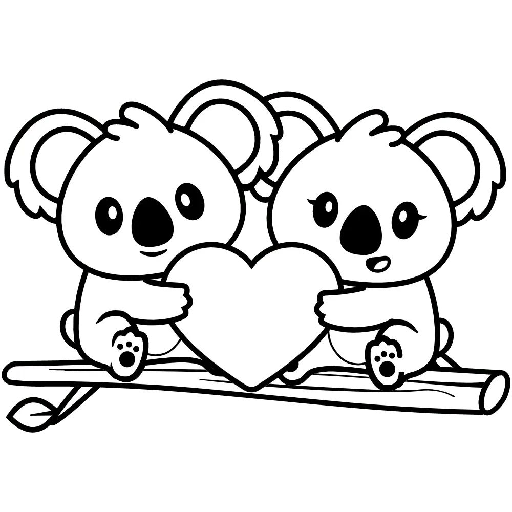 Çocuklar İçin Koala Boyama Sayfaları 