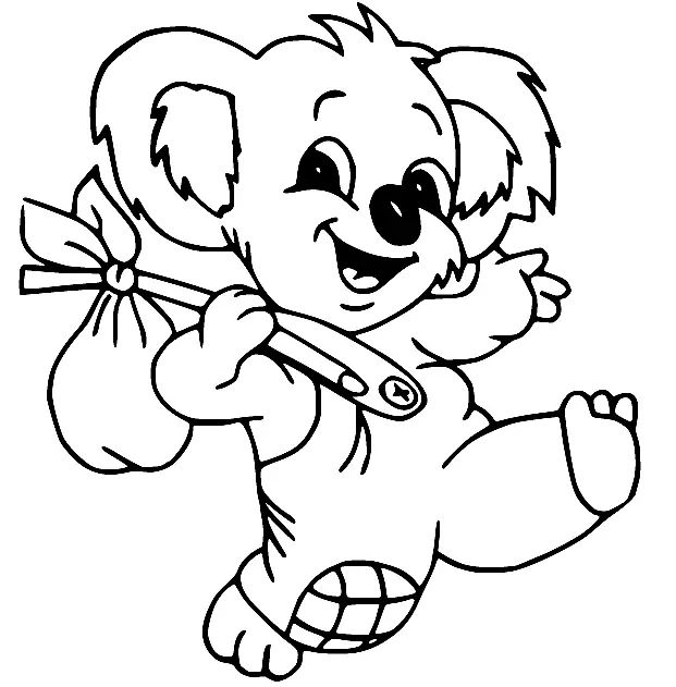 Çocuklar İçin Koala Boyama Sayfaları 