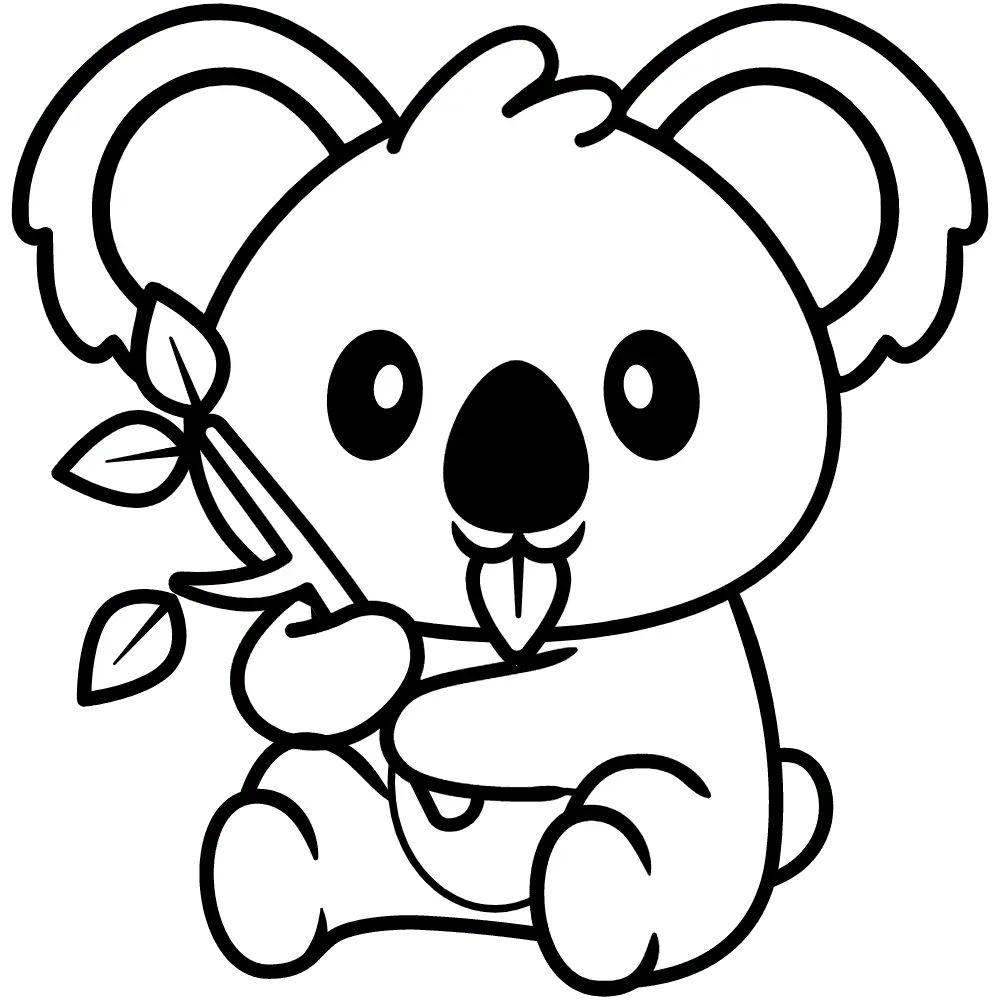 Çocuklar İçin Koala Boyama Sayfaları 