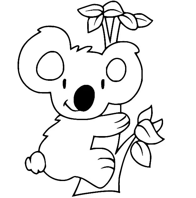 Çocuklar İçin Koala Boyama Sayfaları 