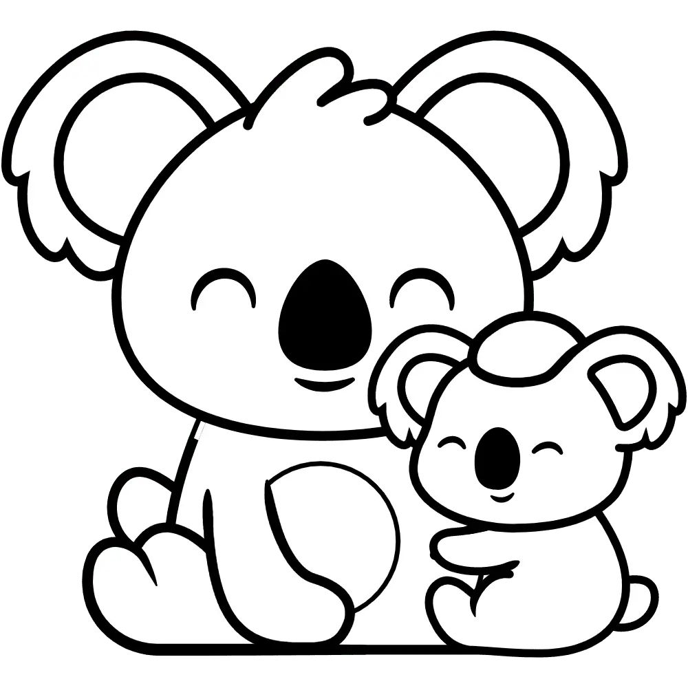 Çocuklar İçin Koala Boyama Sayfaları 