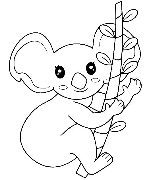 Çocuklar İçin Koala Boyama Sayfaları 
