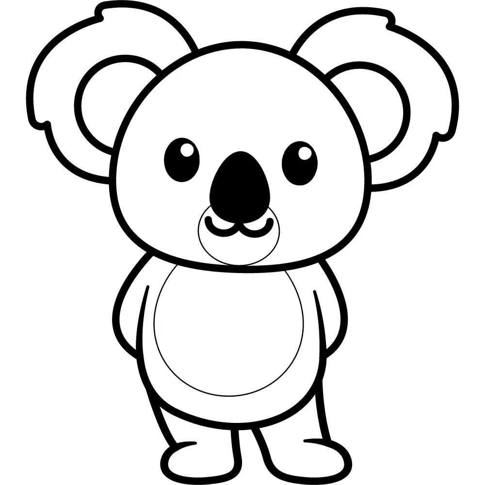 Çocuklar İçin Koala Boyama Sayfaları 