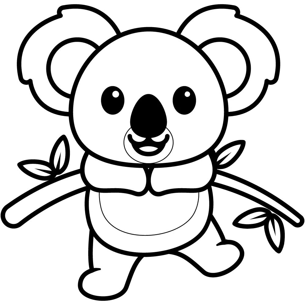 Çocuklar İçin Koala Boyama Sayfaları 