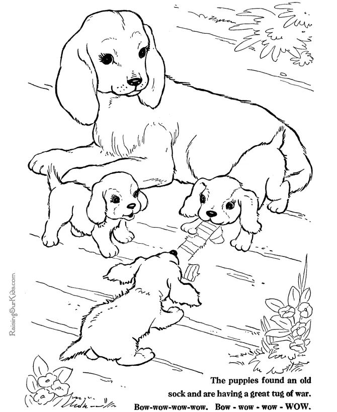 Çocuklar İçin Köpek Boyama Sayfaları 