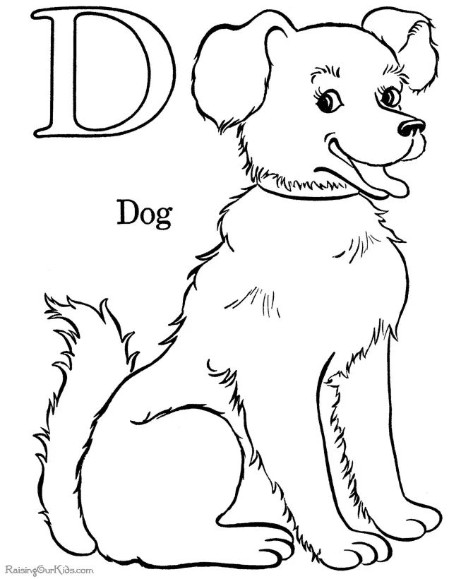 Çocuklar İçin Köpek Boyama Sayfaları 