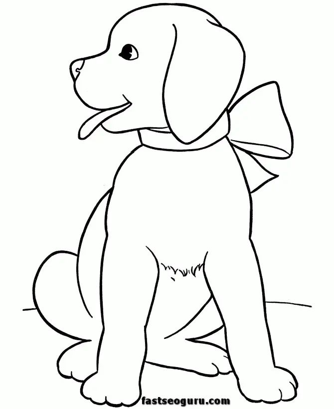 Çocuklar İçin Köpek Boyama Sayfaları 