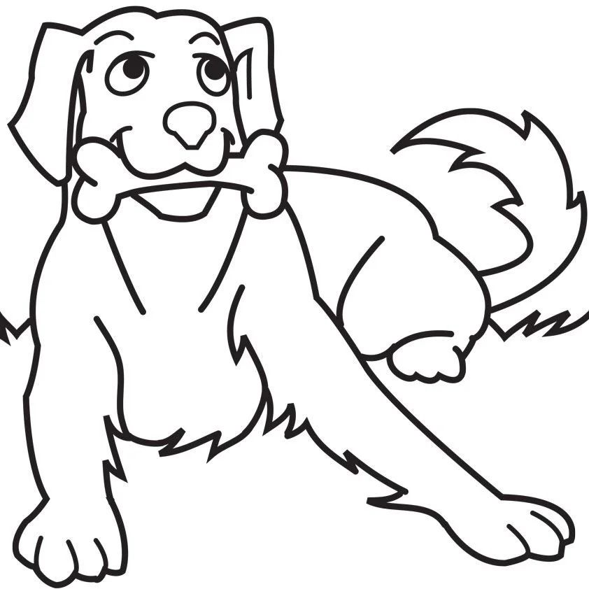 Çocuklar İçin Köpek Boyama Sayfaları 