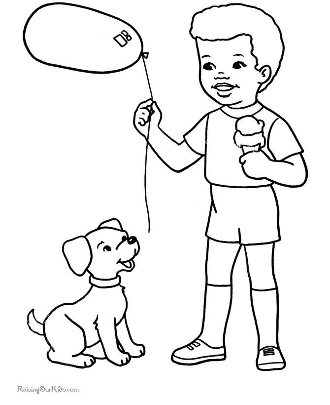 Çocuklar İçin Köpek Boyama Sayfaları 