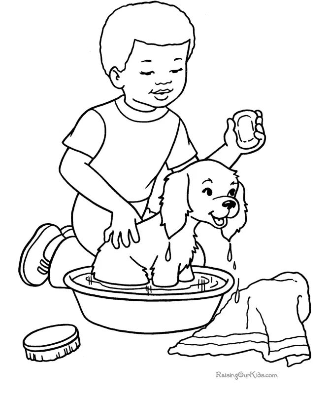 Çocuklar İçin Köpek Boyama Sayfaları 