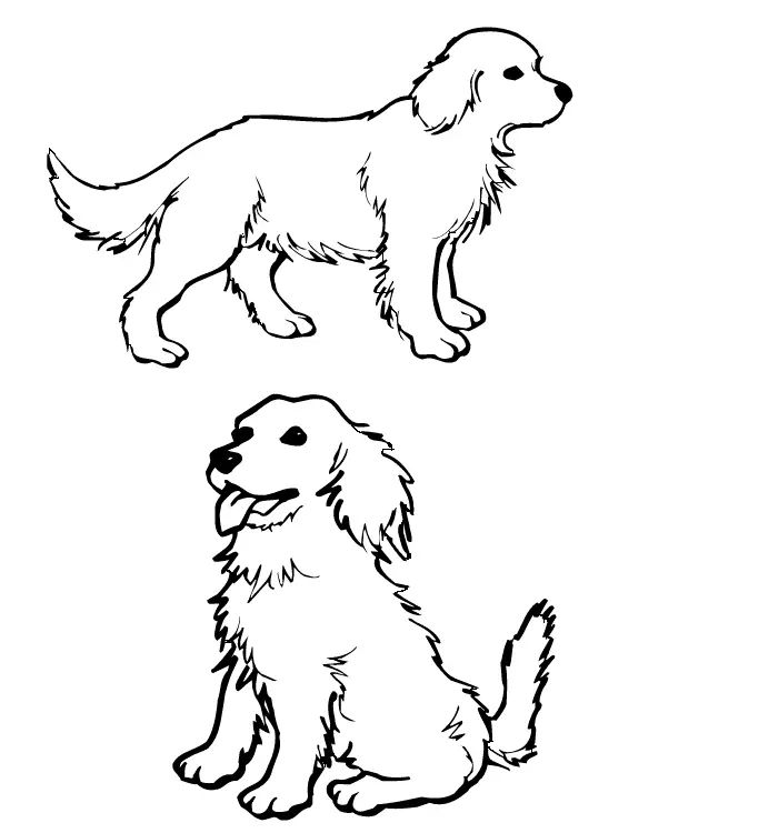 Çocuklar İçin Köpek Boyama Sayfaları 