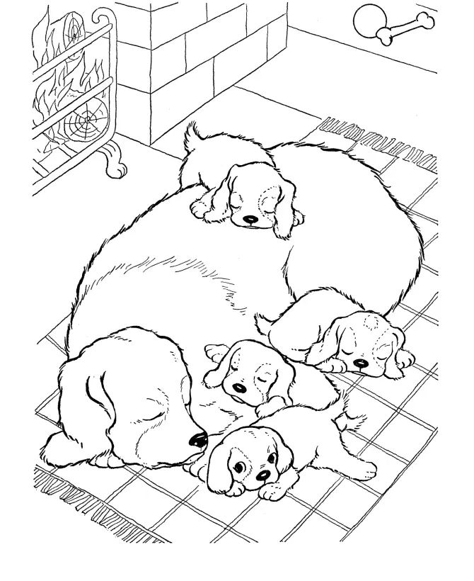Çocuklar İçin Köpek Boyama Sayfaları 