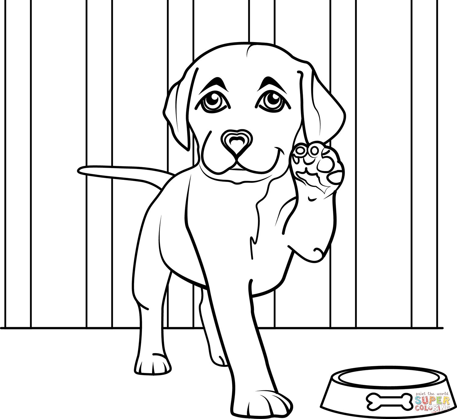 Çocuklar İçin Labrador Boyama Sayfaları 