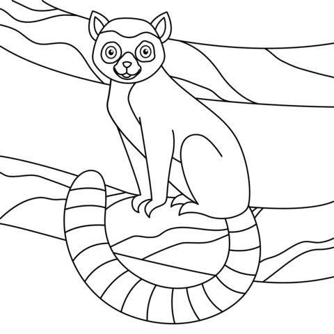 Çocuklar İçin Lemur Boyama Sayfaları 