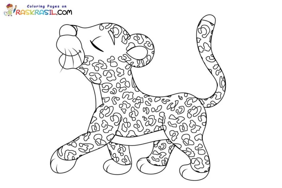 Çocuklar İçin Leopar Boyama Sayfaları 