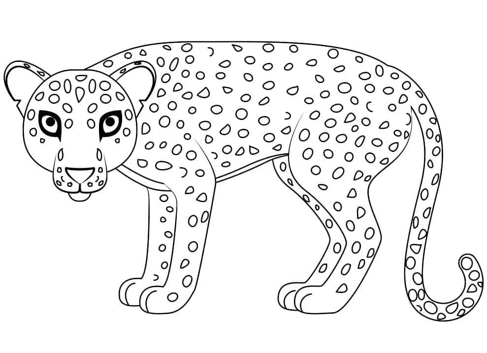 Çocuklar İçin Leopar Boyama Sayfaları 
