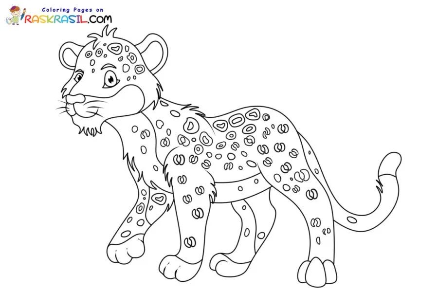Çocuklar İçin Leopar Boyama Sayfaları 