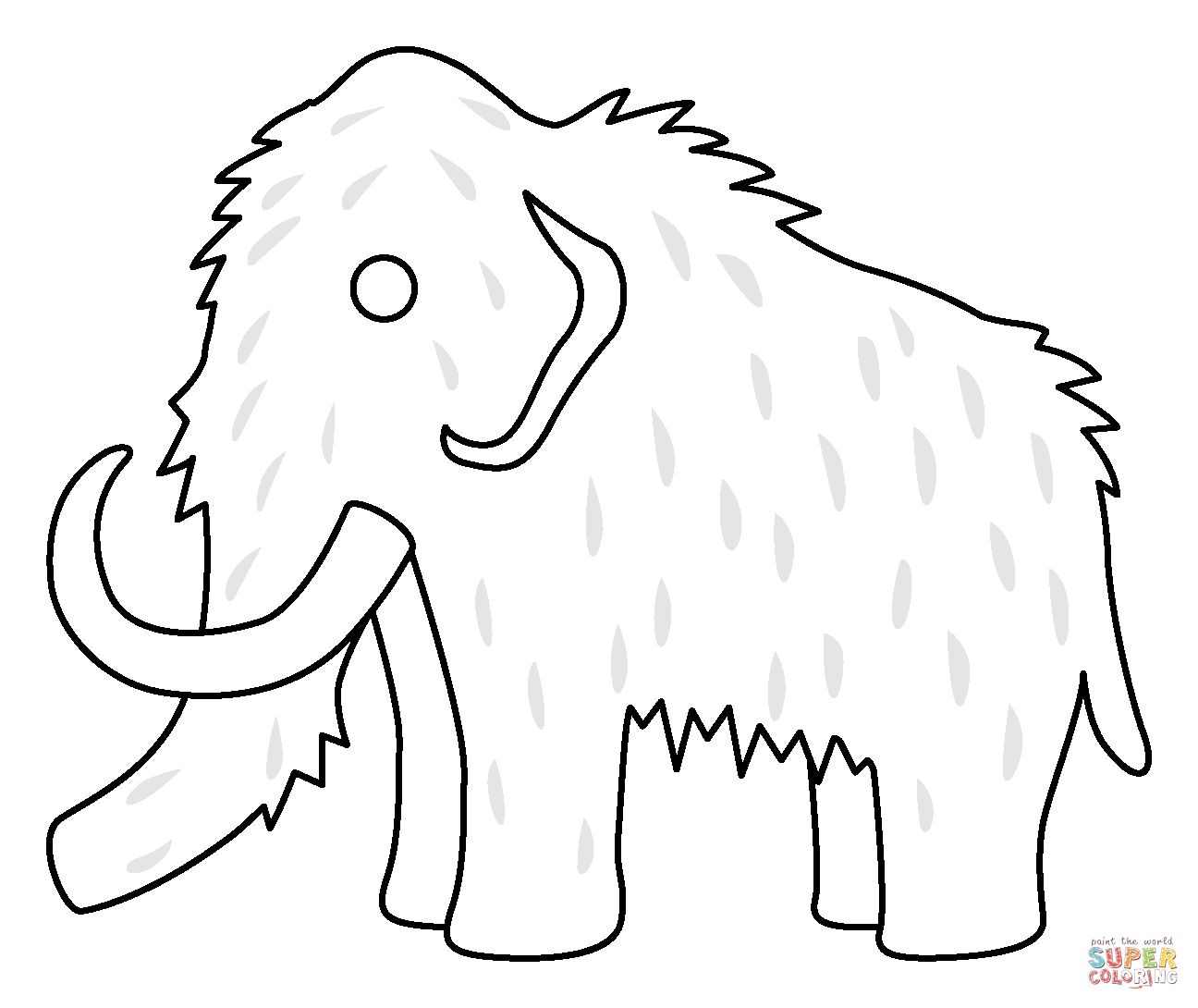 Çocuklar İçin Mamut Boyama Sayfaları 