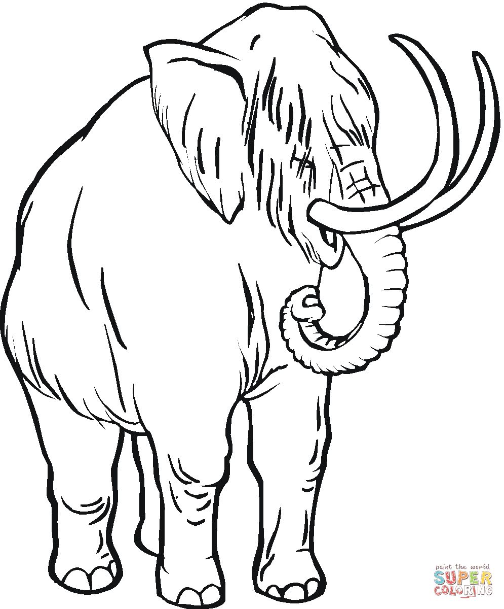 Çocuklar İçin Mamut Boyama Sayfaları 