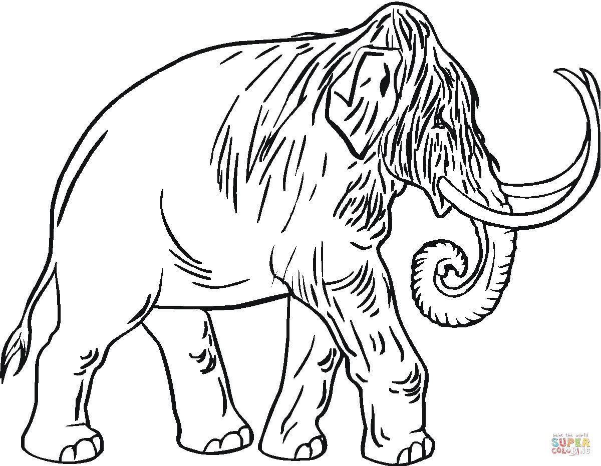 Çocuklar İçin Mamut Boyama Sayfaları 
