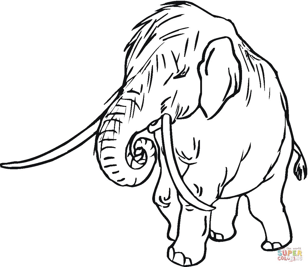 Çocuklar İçin Mamut Boyama Sayfaları 