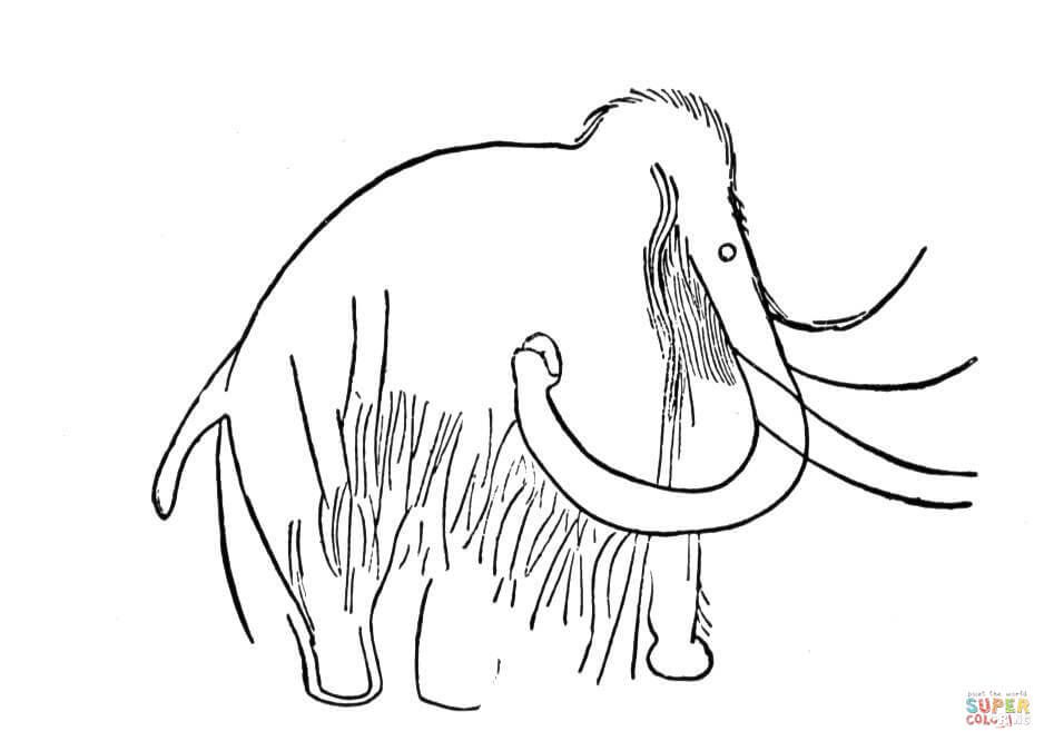Çocuklar İçin Mamut Boyama Sayfaları 