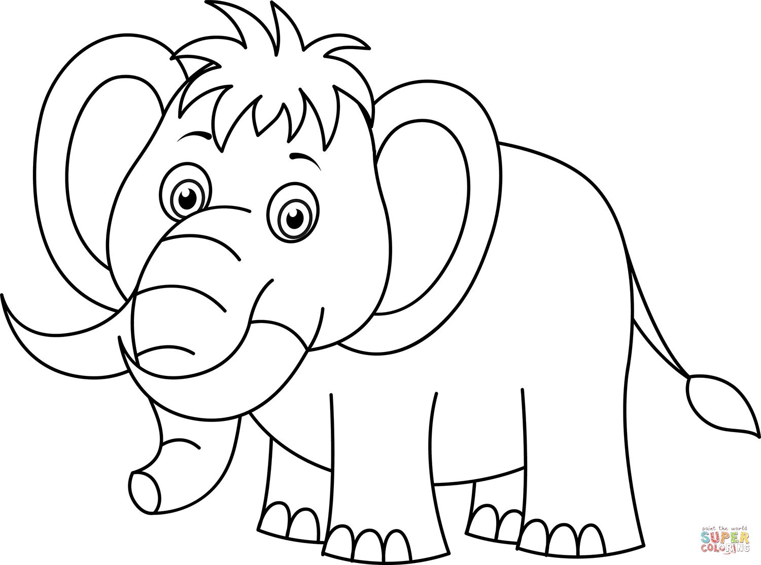 Çocuklar İçin Mamut Boyama Sayfaları 