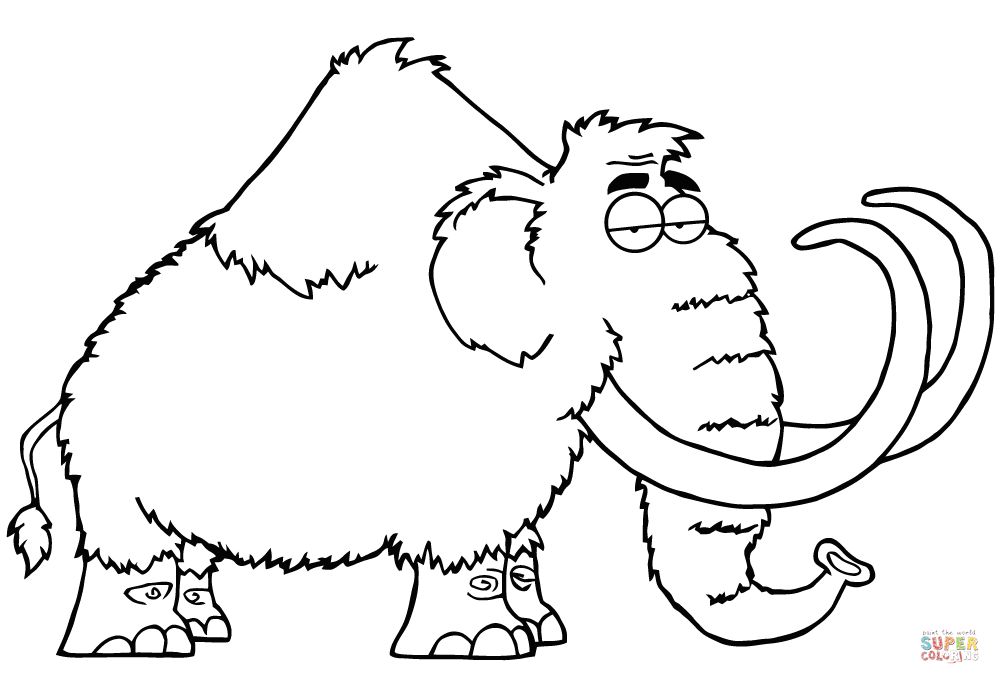 Çocuklar İçin Mamut Boyama Sayfaları 
