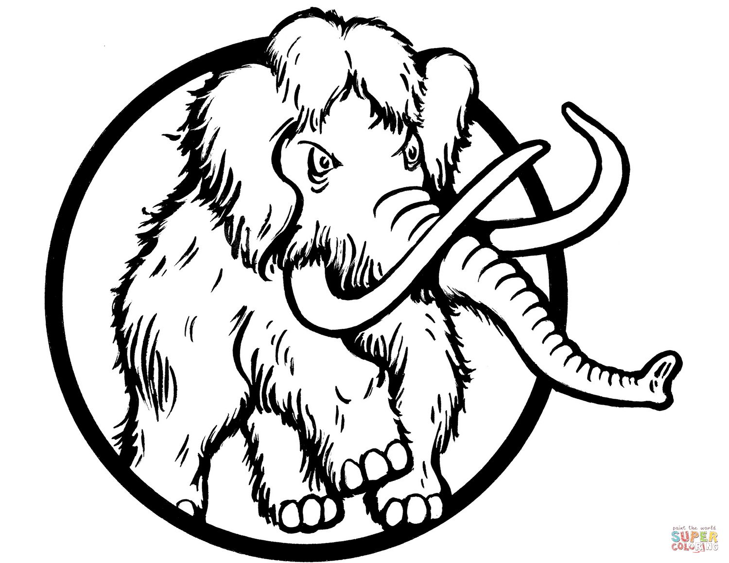 Çocuklar İçin Mamut Boyama Sayfaları 