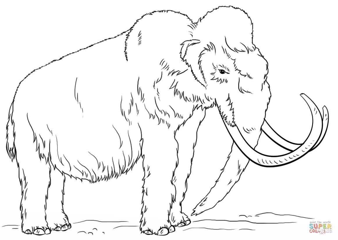 Çocuklar İçin Mamut Boyama Sayfaları 