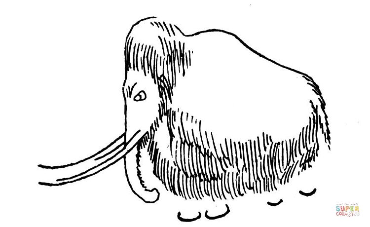 Çocuklar İçin Mamut Boyama Sayfaları 