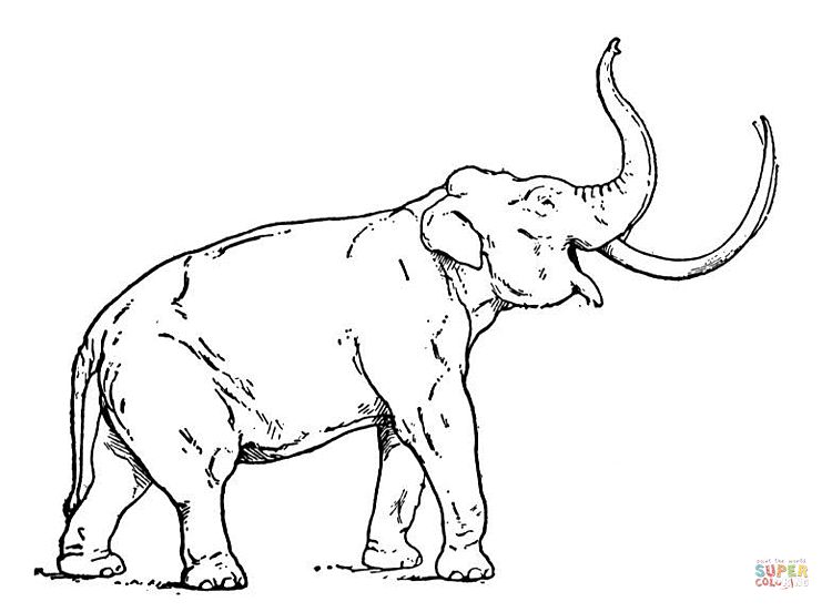 Çocuklar İçin Mamut Boyama Sayfaları 