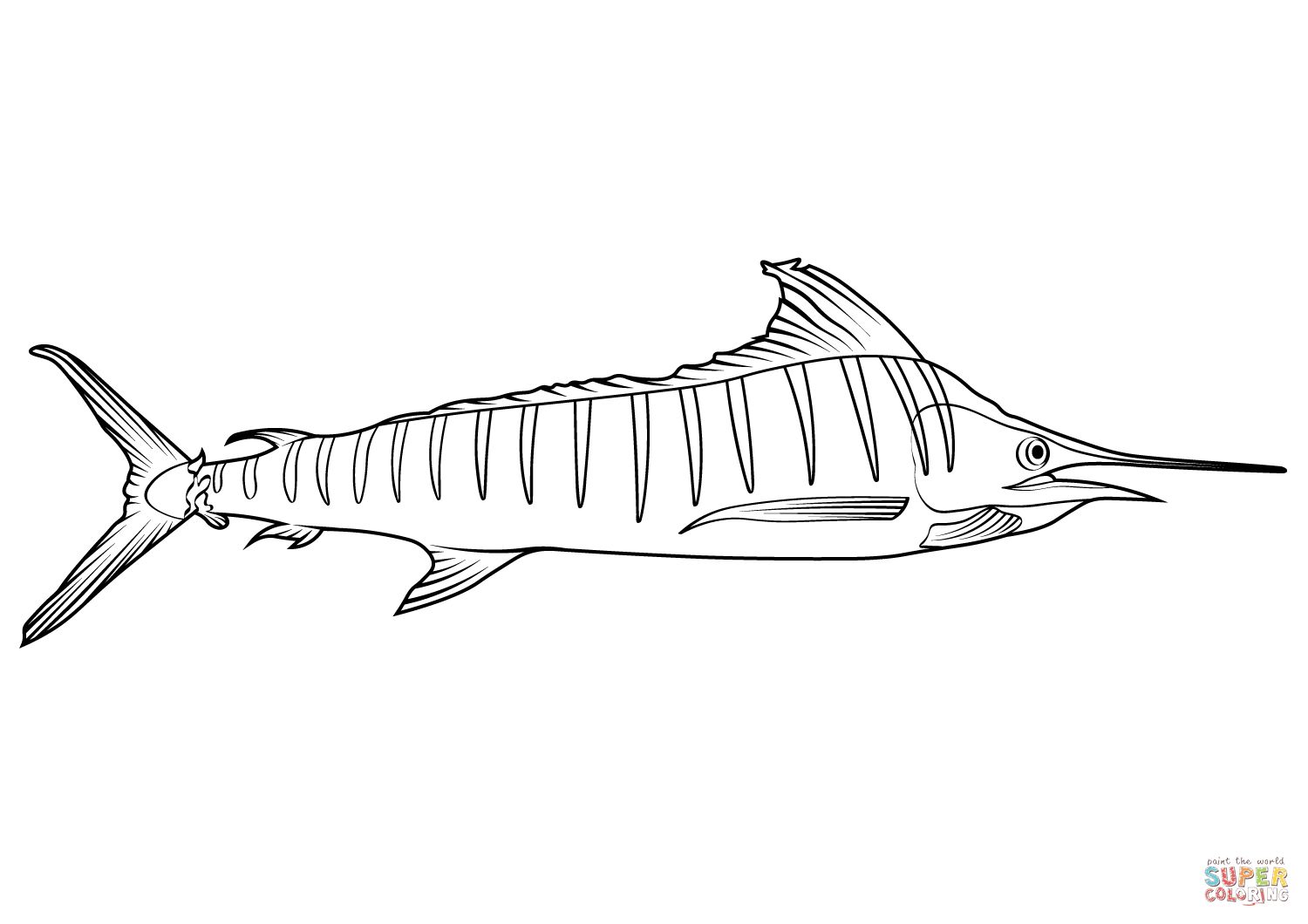 Çocuklar İçin Marlin-balığı Boyama Sayfaları 
