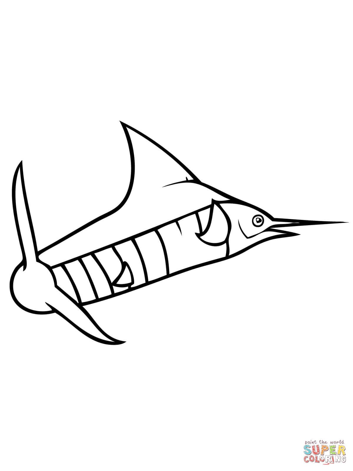 Çocuklar İçin Marlin-balığı Boyama Sayfaları 