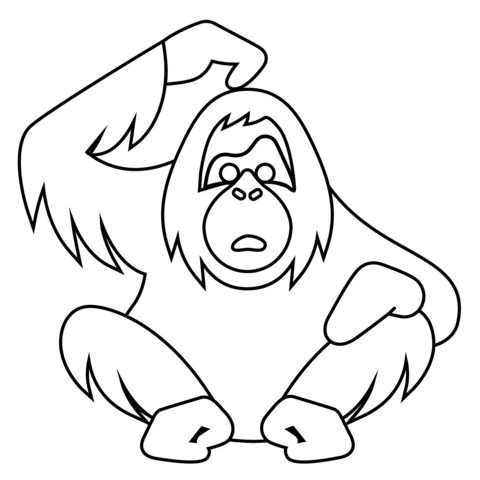 Çocuklar İçin Orangutan Boyama Sayfaları 