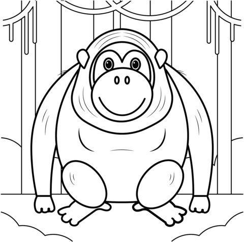 Çocuklar İçin Orangutan Boyama Sayfaları 
