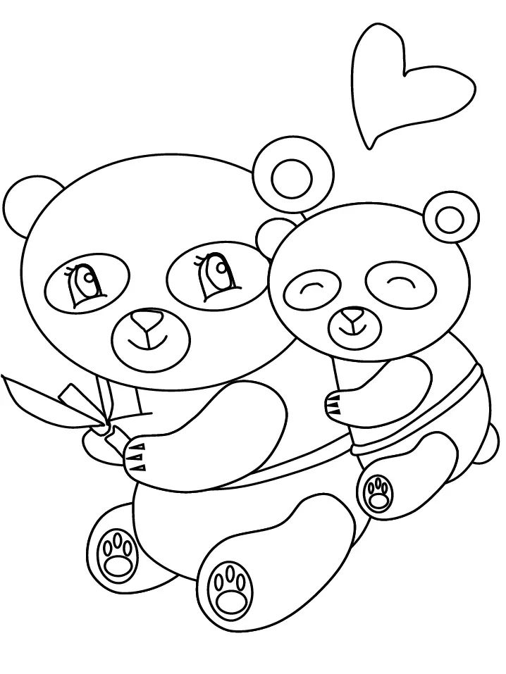 Çocuklar İçin Panda Boyama Sayfaları 