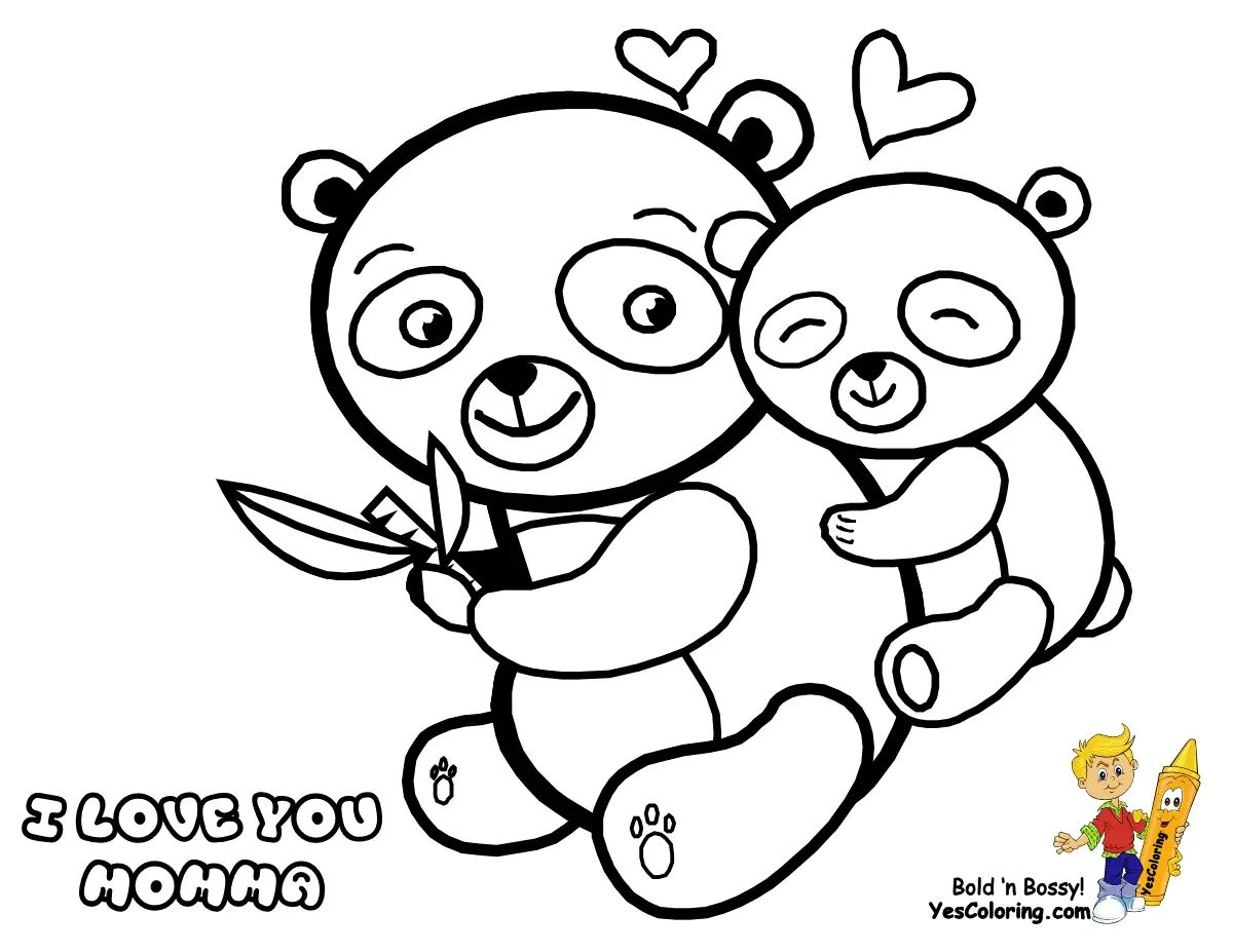 Çocuklar İçin Panda Boyama Sayfaları 