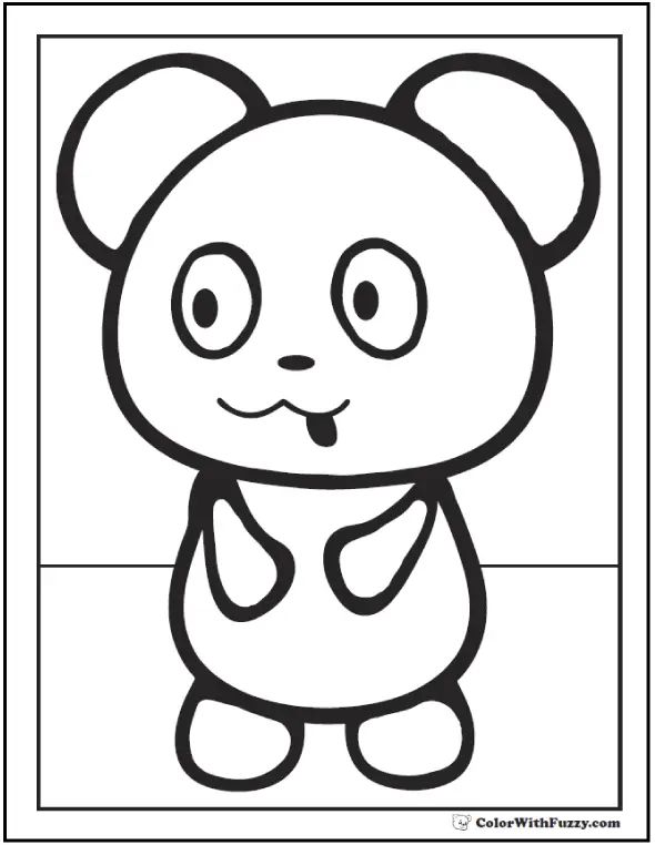 Çocuklar İçin Panda Boyama Sayfaları 