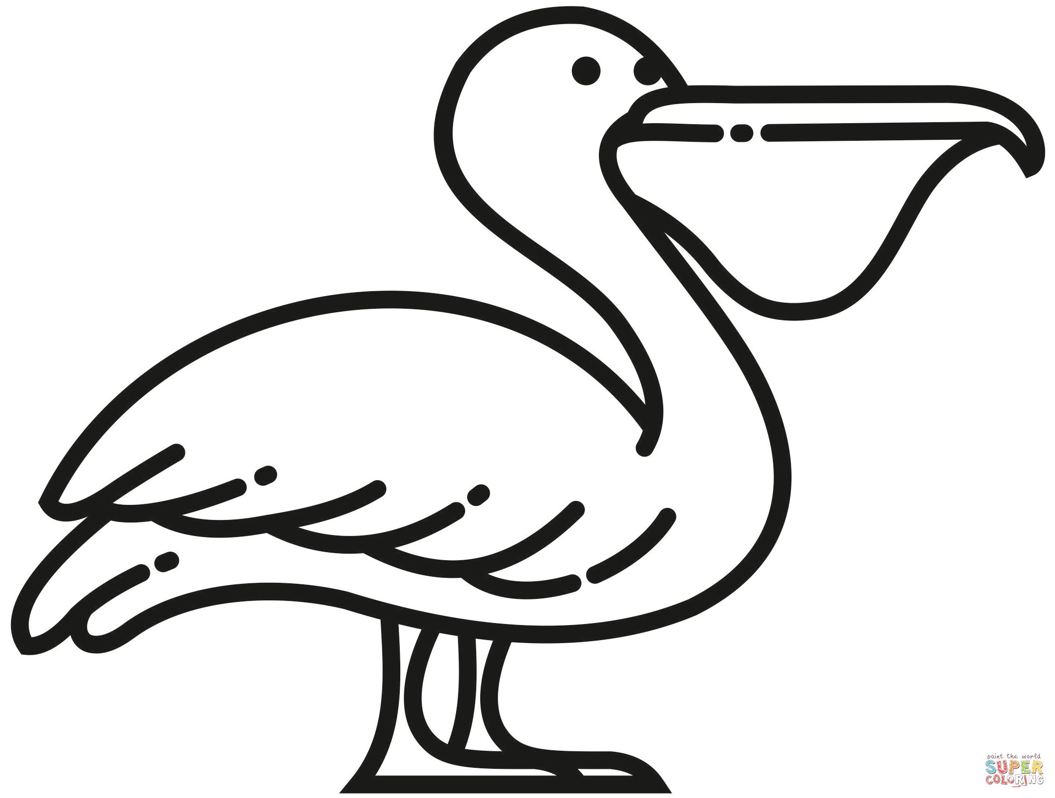 Çocuklar İçin Pelikan Boyama Sayfaları 