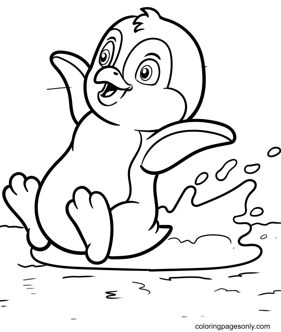 Çocuklar İçin Penguen Boyama Sayfaları 