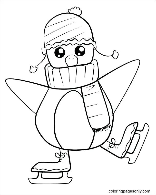 Çocuklar İçin Penguen Boyama Sayfaları 