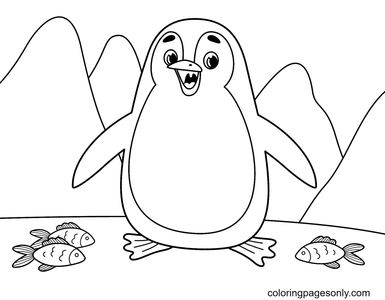 Çocuklar İçin Penguen Boyama Sayfaları 