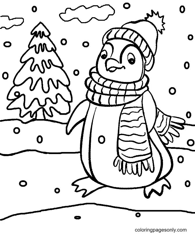 Çocuklar İçin Penguen Boyama Sayfaları 